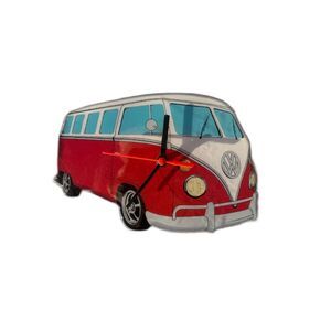 Volkswagen Type 2 (Bus/Camper) Shaped Tin Wall Clock.